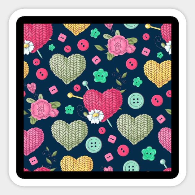 Crafter's heart pattern Sticker by TeesByKimchi